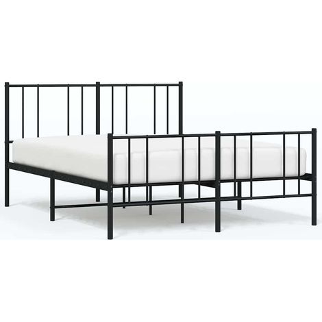 Maison Exclusive - Cadre de lit métal sans matelas avec pied de lit noir 160x200cm (1/5)