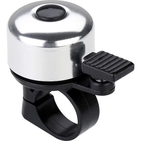1 x Sonnette de vélo, adaptée aux vélos, VTT et vélos électriques, adaptée aux guidons d'un diamètre de 20-24 mm (argent)