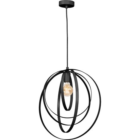Lampada a sospensione loft geometrica nera Ringo Luminex
