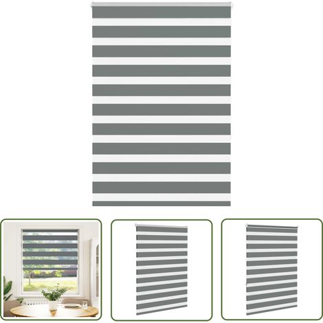 vidaXL Zebrarollo Dunkelgrau 100x150 cm Stoffbreite 95,9 cm Polyester (1/5)