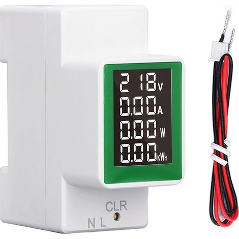 Compteur d'énergie numérique, testeur monophasé, moniteur de consommation d'électricité, AC 50-300V 0-100A, voltmètre, ampèremètre, multimètre (1/5)
