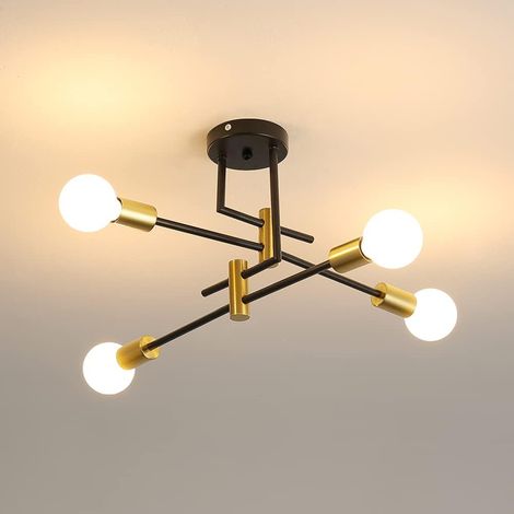 COMELY Vintage Ceiling Light, Industrial Ceiling Lights E27 Diameter 70CM for Bedroom, Kitchen, Hallway, Modern LED Chandeliers 4 Lights (Bulbs Not Included)