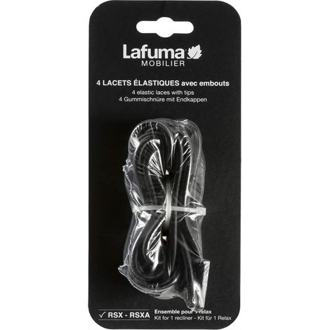 Lafuma Mobilier RSX Set di Elastici con Gommino di Chiusura per Sedie Pieghevoli, Nero, 23x8x4 cm (1/5)