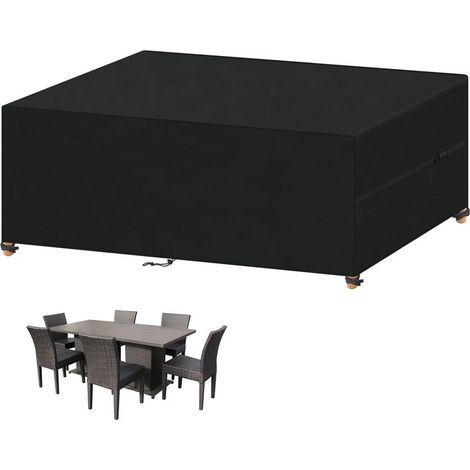 Housse Protection Mobilier de Jardin Housse Salon Exterieur Housses Protection Table Jardin Impermeable Bâche Table 420D Tissu Oxford 225x116x82cm (1/5)