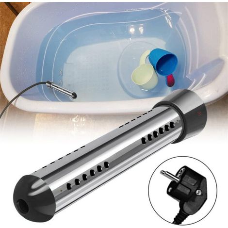Chauffe-eau Immersion Portatif 1500W avec Timer - Chauffe-eau de Bain et Piscine Portable à Suspension, Tube Inox, 150cm de Câble pour Bassins, Baignoires et Piscines Gonflables