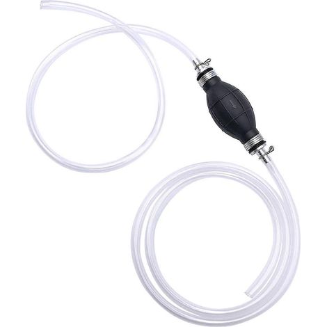 Pompe à essence manuelle, pompe de transfert de carburant, tuyau de 8 mm, poire d'amorçage, pompe à siphon manuelle pour essence, gazole, huile, eau, liquide (aquarium). (1/5)