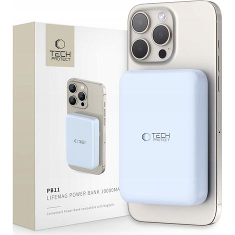 Power bank Tech-protect PB11 Lifemag Magsafe da 10000 mAh, colore blu. (1/5)