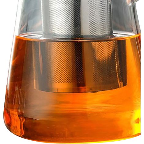 1300 ml Glas-Teekanne mit dickem, transparentem, ergonomischem Griff, hitzebeständig, für losen Tee. (1/5)