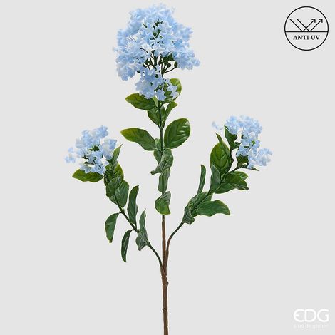 EDG Enzo De Gasperi Lilla Ramo x3 con Foglie Anti-UV Pianta Artificiale H 56 Cm Lilac