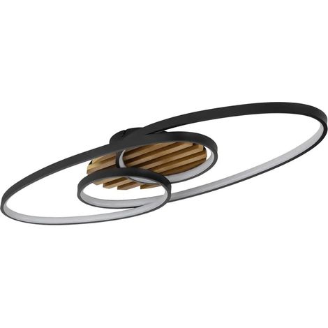 [GEBRAUCHT] B-Ware Globo Deckenleuchte Lampe Led Tisha I Schwarz Holz 85 Cm Warmweiß 40 W Leuchte