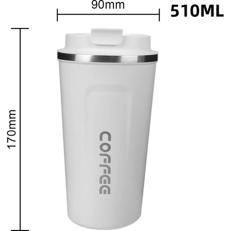 (510 ml, blanc) Gobelet isotherme à double paroi étanche en acier inoxydable (1/5)