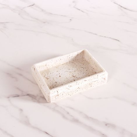 Portasapone rettangolare in poliresina effetto pietra - naturale - Trendy