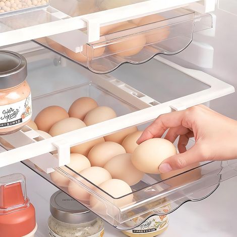 Boite Oeufs Plastique, Rangement Oeufs Frigo, Boite à Oeuf de Rangement Frigo, Porte-œufs Pour Réfrigérateur, Tiroir à œufs pour Réfrigérateur, Boîte de Rangement oeuf Frigo pour œufs Frais (1/5)