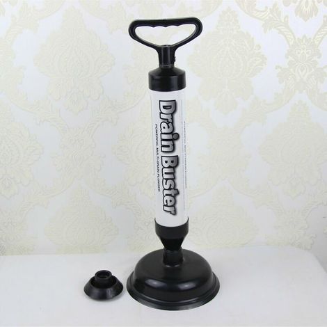 Puissant Déboucheur de Toilettes avec 2 Ventouses, Haute Pression en ABS pour Salle de Bain, Toilettes, Baignoire, Douche, Lavabo (1/5)