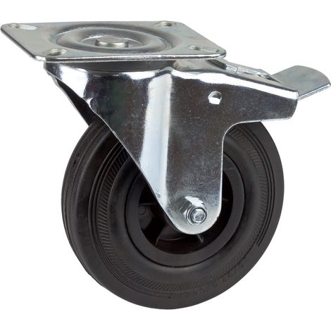 Lenkrolle m.Bremse d=125mm KS-Felge Lenkrolle m Bremse Rollen Bockrollen Rolle (1/4)