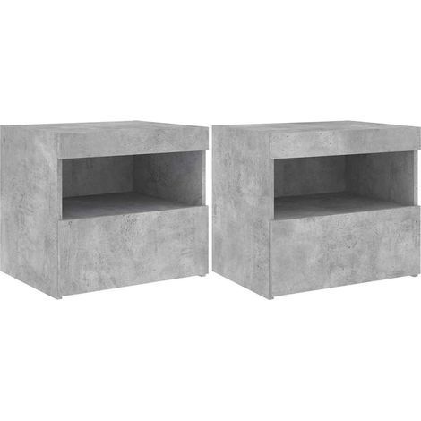Maison Exclusive - Comodini con Luci LED 2pz Grigio Cemento 50x40x45 cm