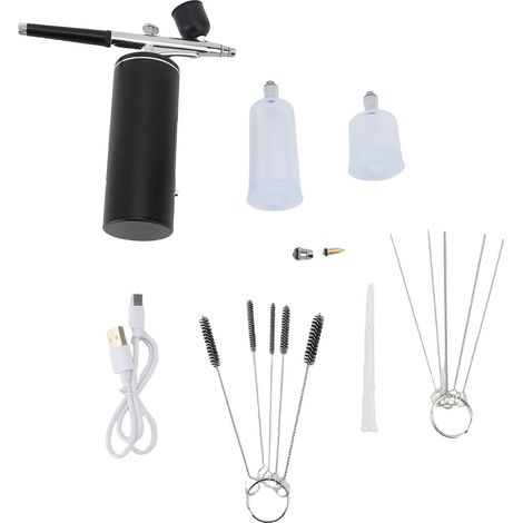 Kit Aérographe avec Compresseur 30PSI Rechargeable Sans Fil – Nettoyage Buse Nail Art Maquillage Gâteau Affichage Numérique (1/2)