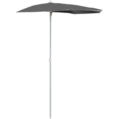 Maison Exclusive - Halb-Sonnenschirm mit Mast 180x90 cm Anthrazit