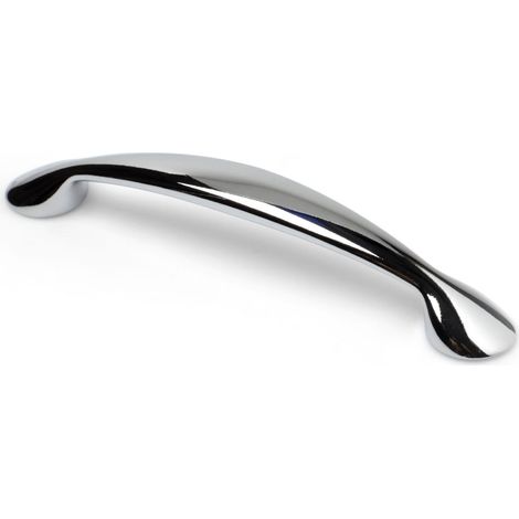 Asa de zamak con acabado cromo brillo, dimensiones:162x24x28mm y entrepuntos:128mm - (1/5)