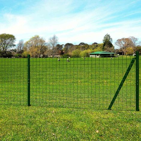 vidaXL Euro Valla de acero verde 10x1,7 m (1/3)