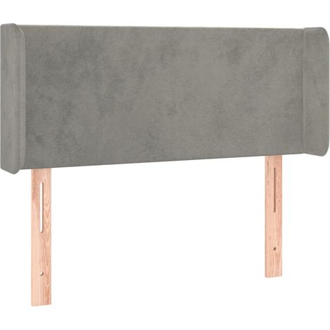 Cabecero accesorio de dormitorio iluminación LED 83 x 16 x 78/88 cm tejido de terciopelo gris claro TDL0201247 (1/4)