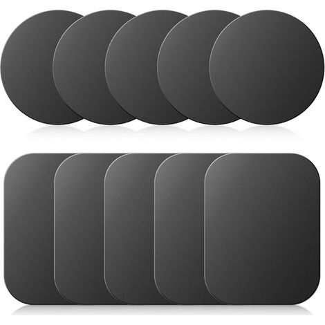 10 plaques métalliques autocollantes pour téléphone portable, 5 rectangles et 5 tours (1/5)