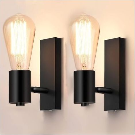 Lot de 2 appliques murales industrielles rétro E27 orientables métal restaurant cuisine (1/5)