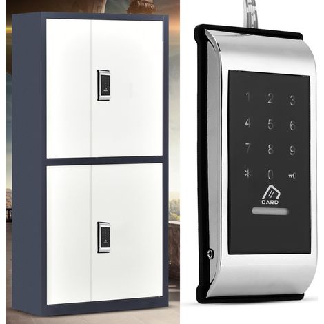 Serrure à code d'accès avec clavier tactile et mot de passe - Armoire de sécurité électronique numérique à code (argent) (1/5)