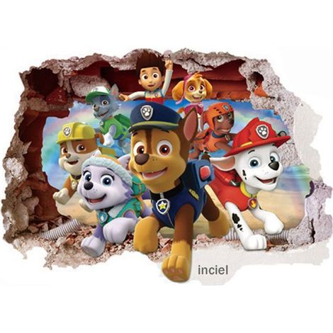 Stickers muraux 70x50cm pvc couleurs vives - Aueq - et éclatantes thème pat'patrouille ajoute vitalité et gaieté à la chambre d'en (1/4)