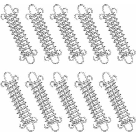 LaBlanc - Boucle de Corde de Ressort de Tente,10 Pièces Ressort de Tension Tendeur de Ressort en Acier Inoxydable,pour Tente de Camping, Voile d'ombrage (1/5)