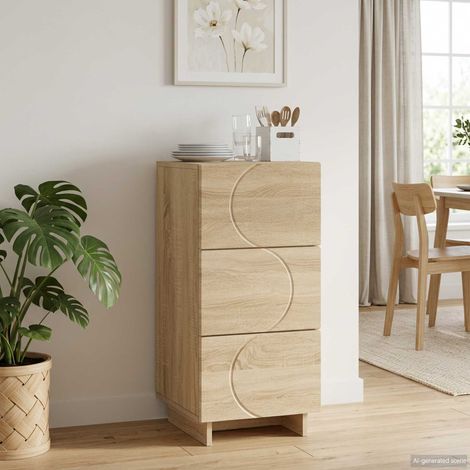 vidaXL Credenza Rovere Sonoma 33,5 x 34,5 x 75 cm Legno ingegnerizzato (1/5)