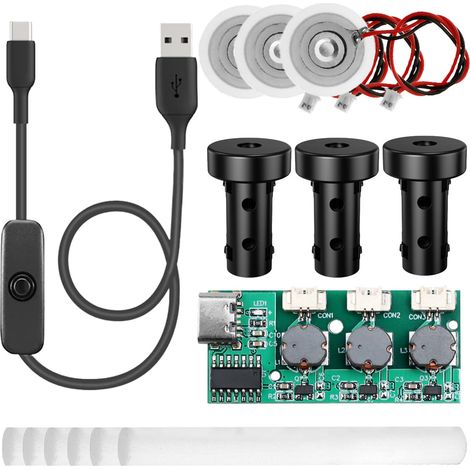 Fog Maker Kit, No Time DIY Fog Sprayer Module Replacement Set, with ON/OFF Button, for Desktop Water Tanks, USB Humidifiers