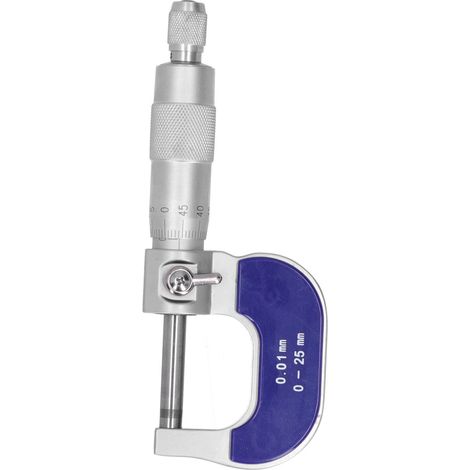 Micromètre à échelle de diamètre extérieur en acier inoxydable avec verrouillage spiralé, instrument de mesure 0‑25 mm (1/5)