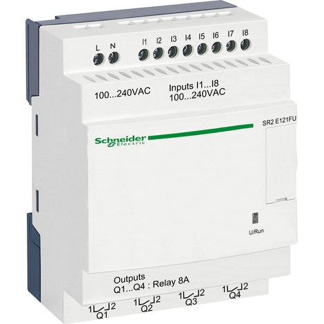 Zelio Logic relais intelligent compact 12 E/S 100..240Vca horl. ss affi. SCHNEIDER SR2E121FU (1/2)