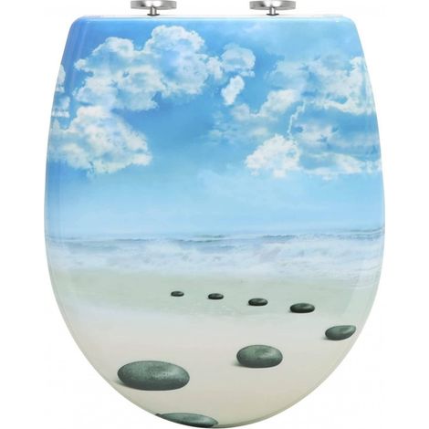 WOLTU Toilettendeckel mit Absenkautomatik Premium WC Sitz Klobrille Blauer Himmel (1/5)