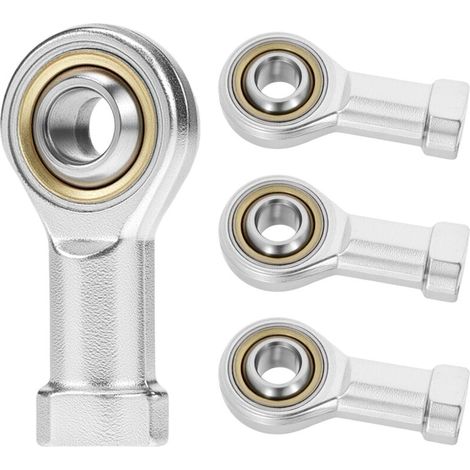 4 Pieces Self-Lubricating Rod Ends M10 x 1.5, Female Thread M10 - Carbon Steel Spherical Bearing for Hydraulic Applications and Industrial Machinery (1/5)