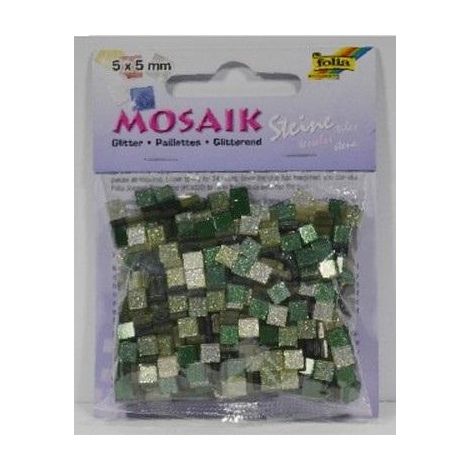 Mosaïque de pierres scintillantes vertes 5x5mm