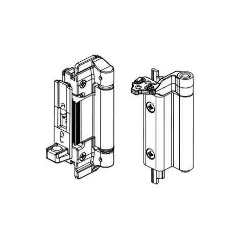 Fapim – Sachet de 2 paumelles oscillo-battant aluminium noir RAL 9005 – Zamak haute résistance – Réglage horizontal et vertical – Dispositif à friction
