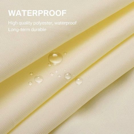 Toldo triangular, 3 x 4 x 5 m, color blanco crema, tejido impermeable, protección UV del 95%, para patio, jardín y camping. (1/4)