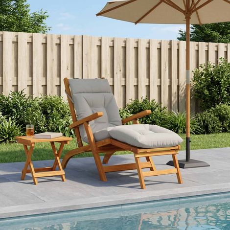 Coussin de transat VIANEN 100 % polyester Blanc 200 x 60 x 8 cm (1/5)