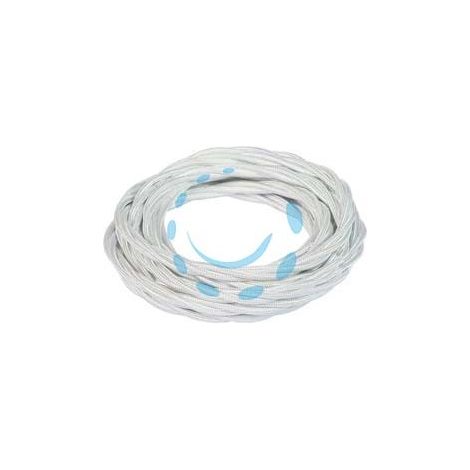 PORCELLANA CAVO ELETTRICO TRECCIA IN SETA BIANCO TERMORETRAIBILE - 3 x mmq.0,75 colore bianco 93906