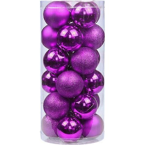 24 boules de Noël incassables de 4 cm pour décorer le sapin de Noël, un mariage, un anniversaire ou toute autre fête. (1/5)