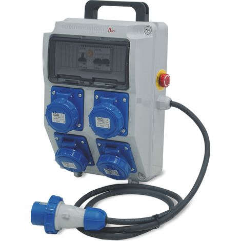 Rosi QUADRO ELETTRICO PORTATILE 2240E-PF 4 prese 16A 3P 230V - IP65 con pulsante di emergenza