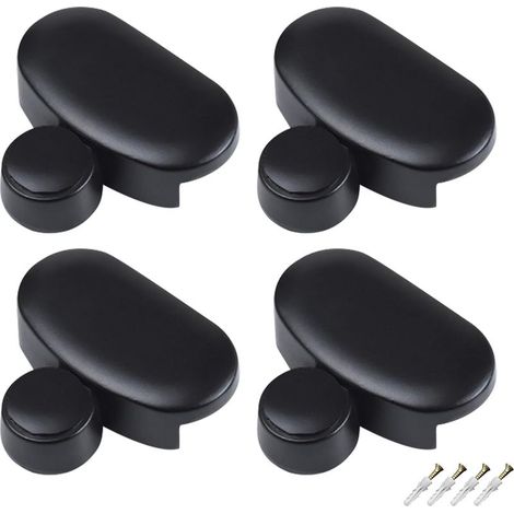 4 Pièces Miroir Clips Support de Maintien Ovale Noir D'étagère en Verre en Alliage de Zinc Pour la Fixation des Miroirs en Verre Convient pour Salle De Bains Salon Lieux Publics,4.13.7cm (1/4)