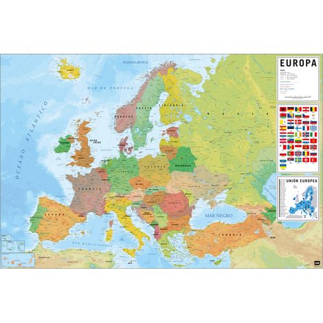 Poster mappa Europa è fisica politica