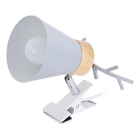 Lampe à pince nordique pour chambre, bureau, étagère, table de chevet, chambre d'enfant, bureau, espace de lecture (ampoule non incluse) (1/5)