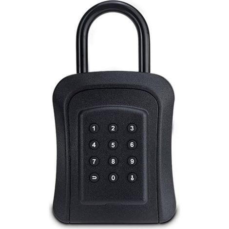 Boîte à clés intelligente pour application TTlock - Organisateur de verrouillage électronique à mot de passe - Étanche - Support mural en métal - Rangement pour la maison ou le bureau - Noir (1/5)