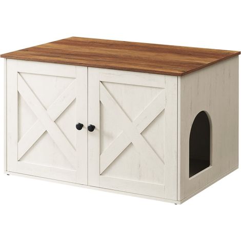 Maison de toilette 80 x 53 x 50 cm pour chats marron rustique et noir (1/3)