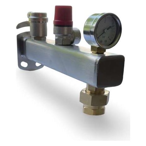 IBO Inox Gefäßanschlußgruppe Edelstahl GAG SGB 3 bar mit Manometer Sicherheitsventil Entlüfter