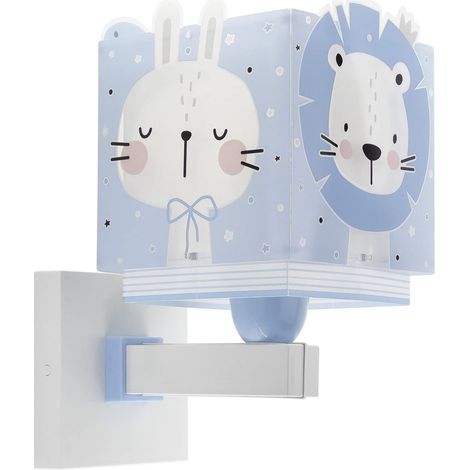 Lampe Applique Murale Enfant Baby Jungle Animaux Tigre Lion Ours Lapin Bleu, 63119T, E27 (1/5)